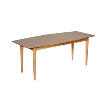 Christophe - Table rectangulaire en hévéa 2 rallonges 8/10 couverts teinte claire