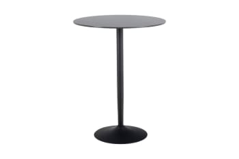 Marsa - Table de bar ronde en céramique et pied tulipe en métal L80