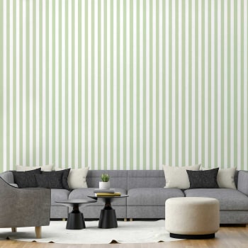 Tissu D'Ameublement Pindler Rayures Tic-Tac Vert/Blanc - Trudie/Evergreen - 23 Yards