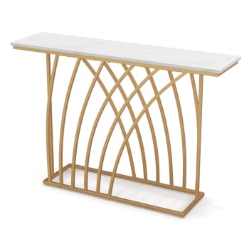 Table console meuble polyvalent doré 120 x 30 x 80 cm