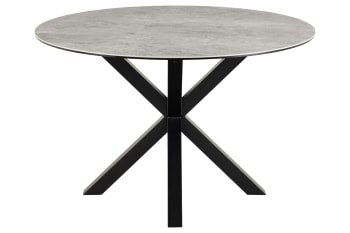 Neiva - Table de salle à manger ronde en céramique L119 gris