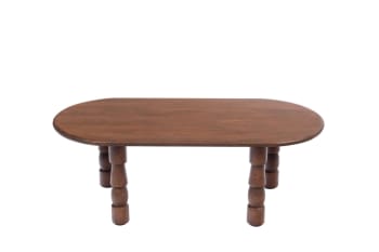 Rundu - Table basse ovale en bois style ethnique L115 marron camel