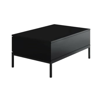 Dfiamozz - Tavolino da salotto effetto legno nero 80x80h40 cm