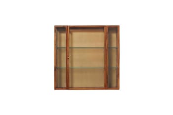 Azaria - Vitrine murale en bois foncé