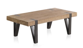 Table basse en bois avec pieds en métal