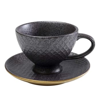 Tasse à Café - Lot 6 Tasses à Café Noir - Modèle Unique - Céramique