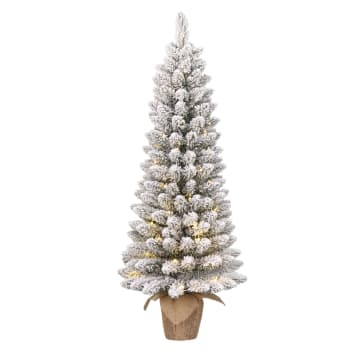 Gerlos - Sapin de Noël artificiel étroit LED en pot H120