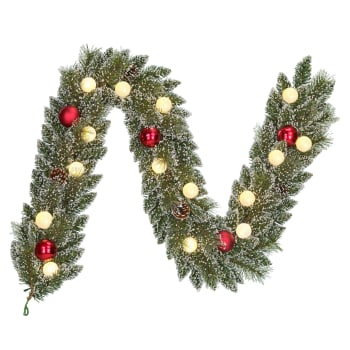 Ghirlanda natalizia da 15 m, per albero di Natale, glitterata