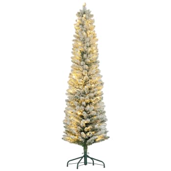 Albero Di Natale Artificiale 180 Cm - Alto E Stretto, 390 Rami Realistici, Base In Plastica, Verde
