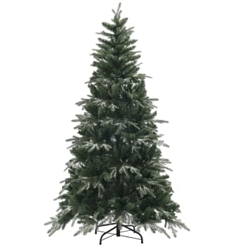 HOMCOM Albero Di Natale Artificiale Verde 180 Cm - 1443 Rami, Decorato Con Pigne, Ignifugo, Base In Metallo - Per Interni, Facile Da Montare - 2