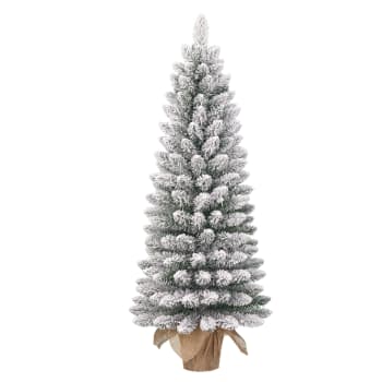 Gerlos - Sapin de Noël artificiel étroit avec toile de jute H90