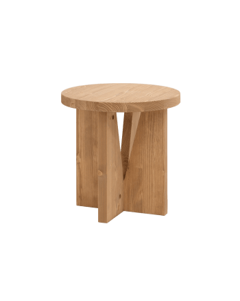 Vega - Table de chevet en bois en ton marron clair de 40x40cm