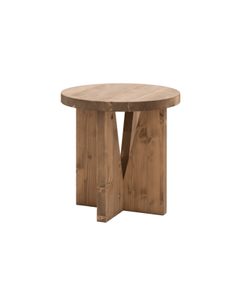 Vega - Table de chevet en bois en ton vieilli de 40x40cm