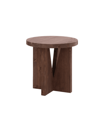 Vega - Table de chevet en bois marron foncé de 40x40cm