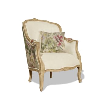 Victor - Fauteuil bergère en lin imprimé à motifs