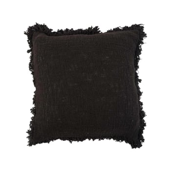 2025_summer - Coussin en coton noir 50x50