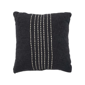 2025_summer - Coussin en coton noir 50x50