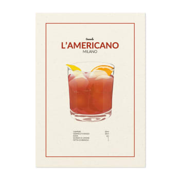 Cocktail - Poster Guzzerie Carta Riciclata - L'Americano 13x18