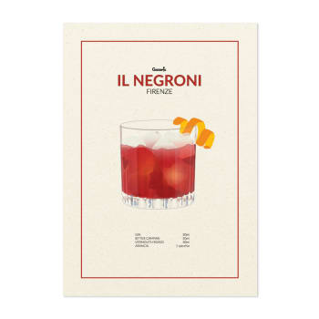 Cocktail - Poster Guzzerie Carta Riciclata - Il Negroni 13x18