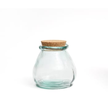 Vaso in vetro riciclato blu con manico - Hanami Boutique