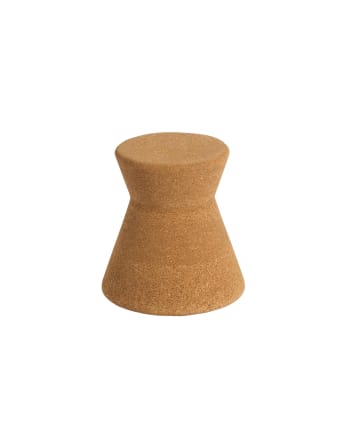 Tabouret Bohème JAHIINA - Bois D'eucalyptus Et Fibre De Palmier - 30x30 Cm - Beige