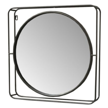 Vestiaire d'entrée semi-ouvert avec grand miroir et 3 patères en métal