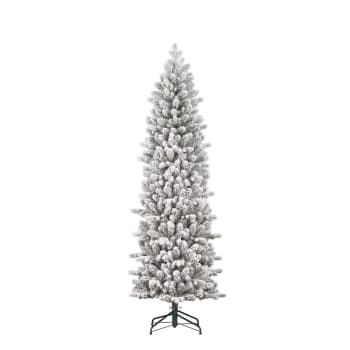 Sapin De Noël Artificiel 120 Cm - Forme Étroite (Slim), Pot En Béton Clair - Réaliste, Stable, Peu Encombrant - Avec Sac De Rangement