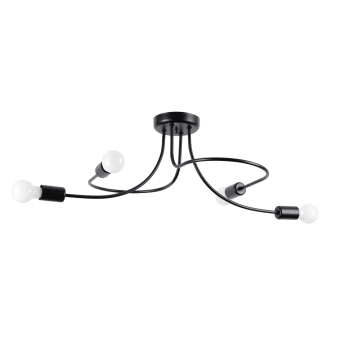 Lampadario A Sospensione UNILUX Leddy Con Regolatore Touch, LED 30W 3000 Lumen, Altezza 180 Cm, Nero