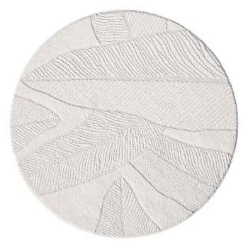 Tapis rond design avec effet relief beige 160 x 160 Naya | Maisons du Monde