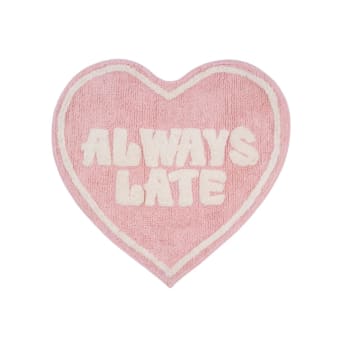 Tappeto Bagno Cuore Antiscivolo Cotone Rosa