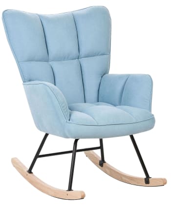 Poltrona A Dondolo Per Bambini - Design Morbido In Bouclette Con Piedi In Legno - Foto 12
