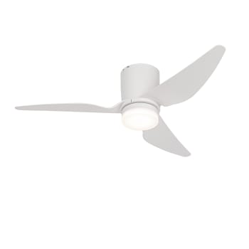 Ventilatore A Soffitto Faro Barcelona Punt LED 18W Con Telecomando, Bianco E Legno, Diametro Pale 90 Cm