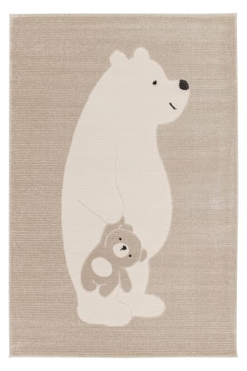 Tappeto Vimoda Giraffe Per Cameretta – 120x170 Cm, Blu E Bianco, Super Morbido, 100% PP, Certificato Oeko-Tex