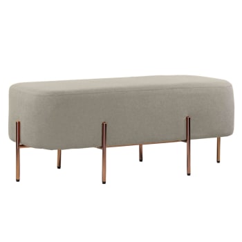 Banc coffre de rangement en tissu gris anthracite 1 mètre