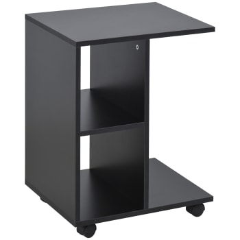 Mesa Auxiliar Gris Y Negro De Hormigón Estilo Urbano | Meses Sin Interés
