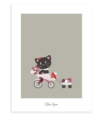 Allen Deco Specchio Tascabile Disegno Gatto, 9,3 X 6,2 Cm, In Vetro, Multicolore