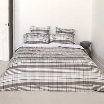 DONEUS Set Copripiumino King Size In Cotone Jersey: Morbido Come Una Maglietta, 3 Pezzi Con Cerniera (Grigio/Blu)