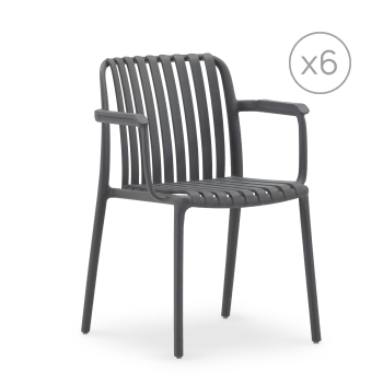 4 Sedie Paris Impilabili In Polipropilene Antracite - Per Interni Ed Esterni - Foto 11