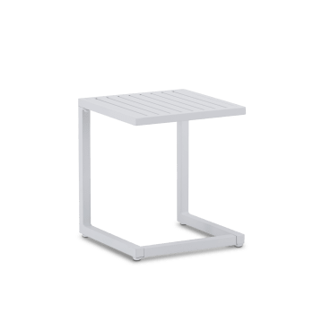 Punta cana - Table d'appoint jardin aluminium blanc