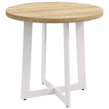 Table à Manger Ronde 70 Cm - Style Moderne - Plateau Bois Massif - Pied Acier - Pour 2 à 4 Personnes - Idéale Petit Espace - 7