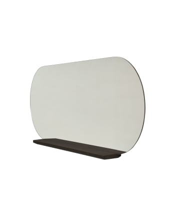 Specchio rettangolare da parete con LED e cornice nera, Foxydry 70x75x5