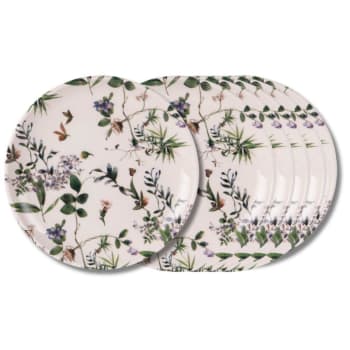 Assiettes Desserts En Faïence (Lot De 9) "Clara" - Moka Brocante