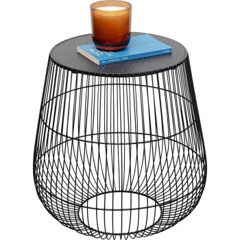 2 Stück Beistelltische Outdoor, Rund, Schwarz, Wetterfest Aus Metall - Für Terrasse, Balkon & Garten