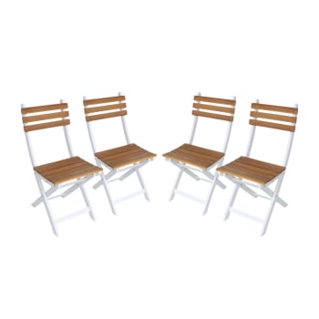 Lot De 4 Chaises Pliantes MW Italia - Hêtre Naturel Pour Jardin Ou Maison