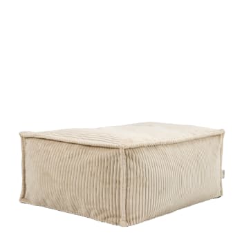 Pouf carré en velours gris tressé MALEK Pouf carré en velours gris tressé MALEK