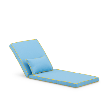 Sanda - Cuscino lettino lisci e rigati con cuscino decorativo cielo/giallo