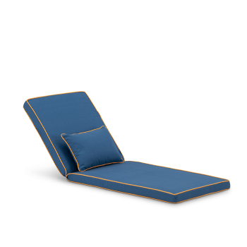 Sanda - Cuscino lettino lisci e rigati con cuscino decorativo blu/arancio