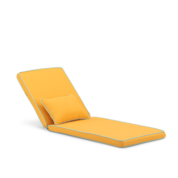 Sanda - Cuscino lettino lisci e rigati con cuscino decorativo giallo/turchese
