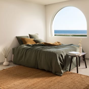Housse de couette gaze de coton (240 x 220 cm) Gaïa Gris nuage - Linge