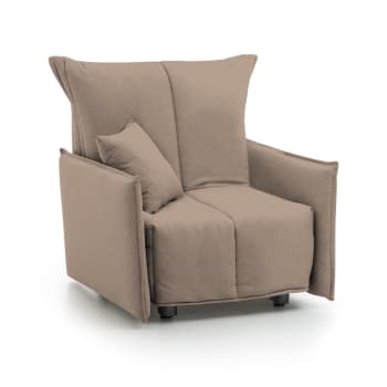 Atlantis - Fauteuil en tissu gris tourterelle 110x90h85 cm